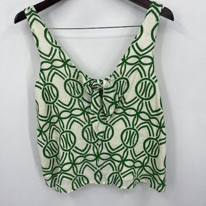 Maeve Verena Blouse Womens Small Sleeveless Front Knot Smock Stretch Back Anthro